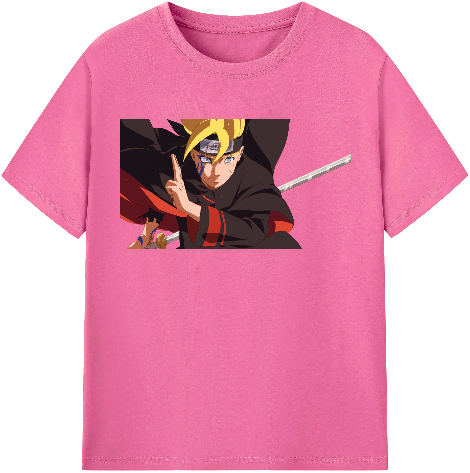 （画像用） NARUTO -ナルト- うずまき ボルト Uzumaki Boruto レディースカジュアルプリントTシャツ（綿100％）